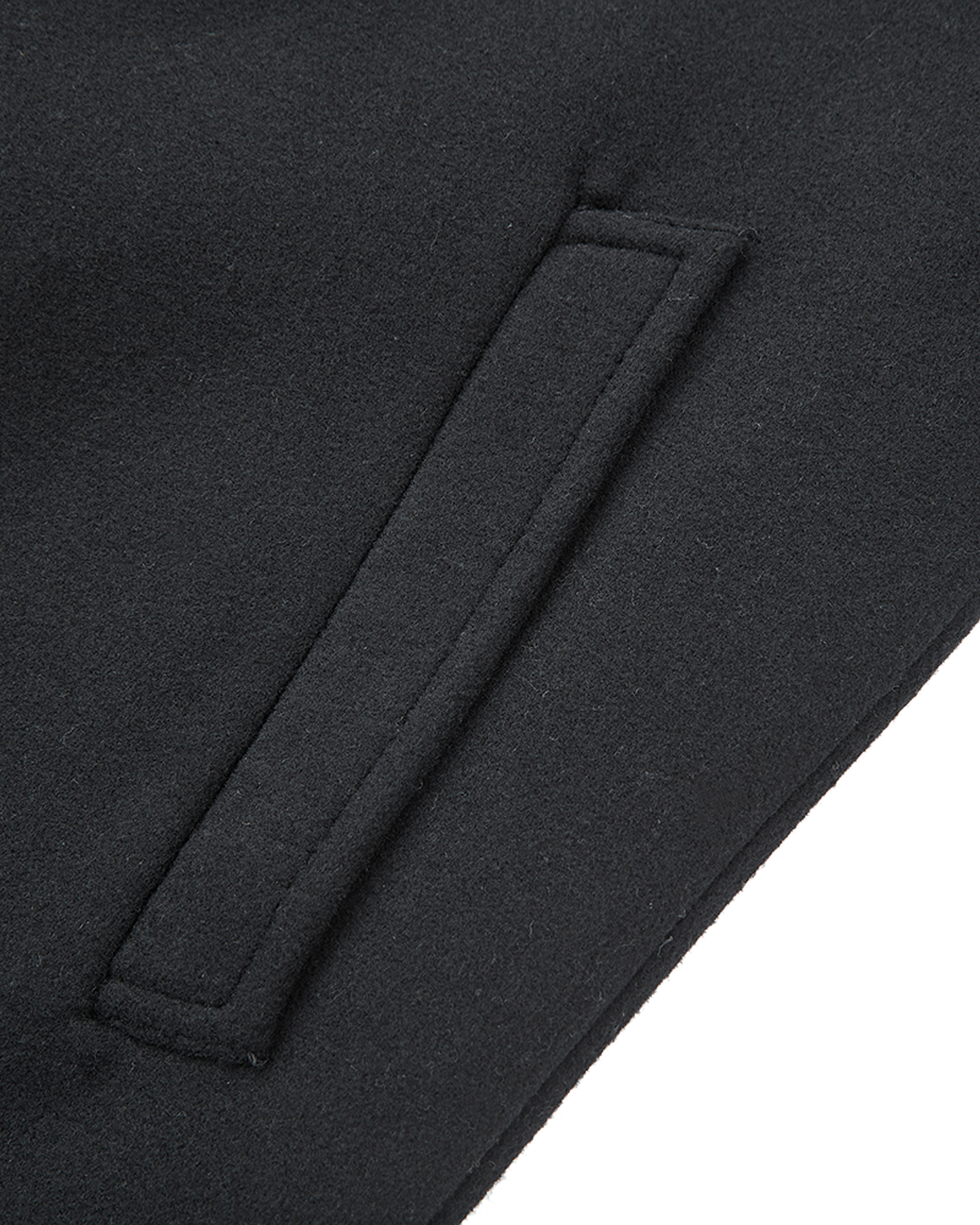 Black Long Wool Cashmere Overcoat Hidden Buttons
