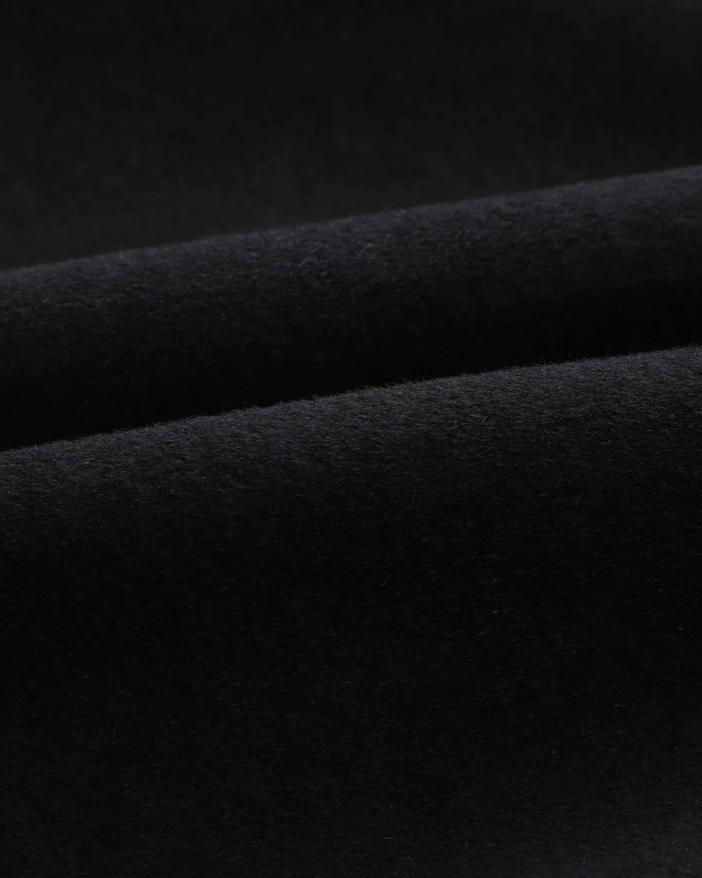 Black Wool Cashmere Covert Overcoat With Black Lining