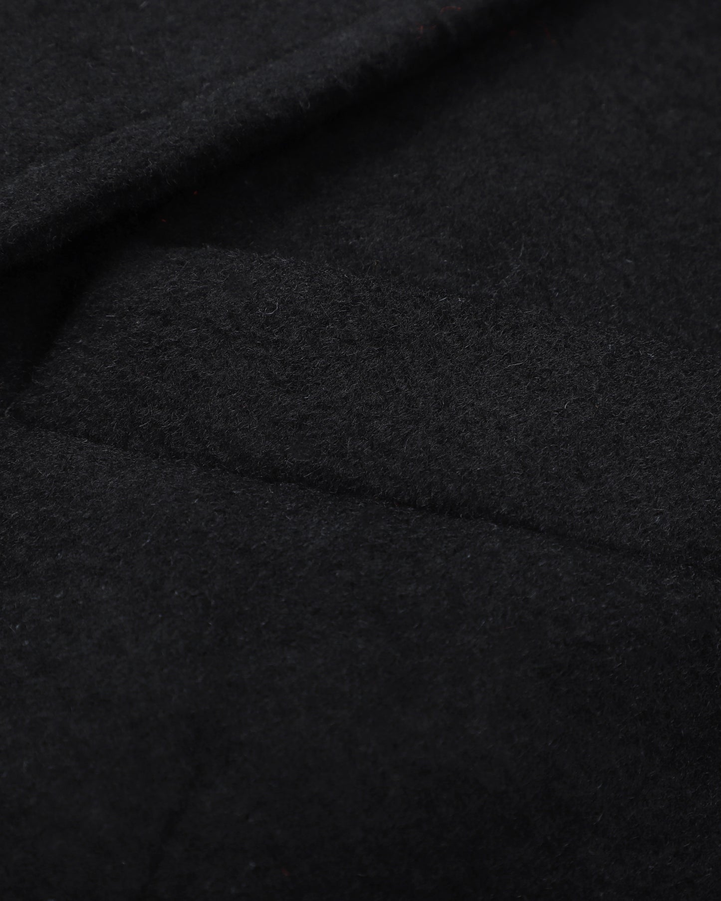 Black Wool Cashmere Covert Overcoat With Black Lining