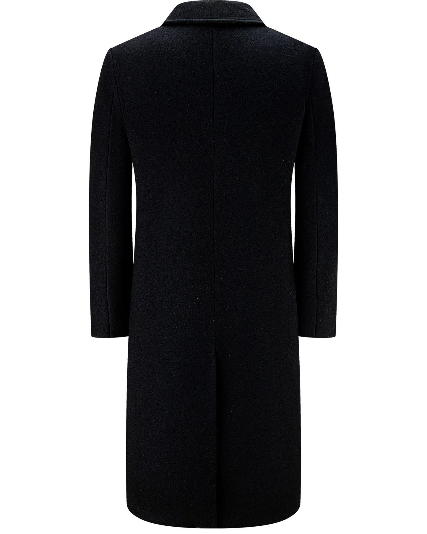 Black Double Breasted Wool Cashmere Long Overcoat - The Platinum Tailor