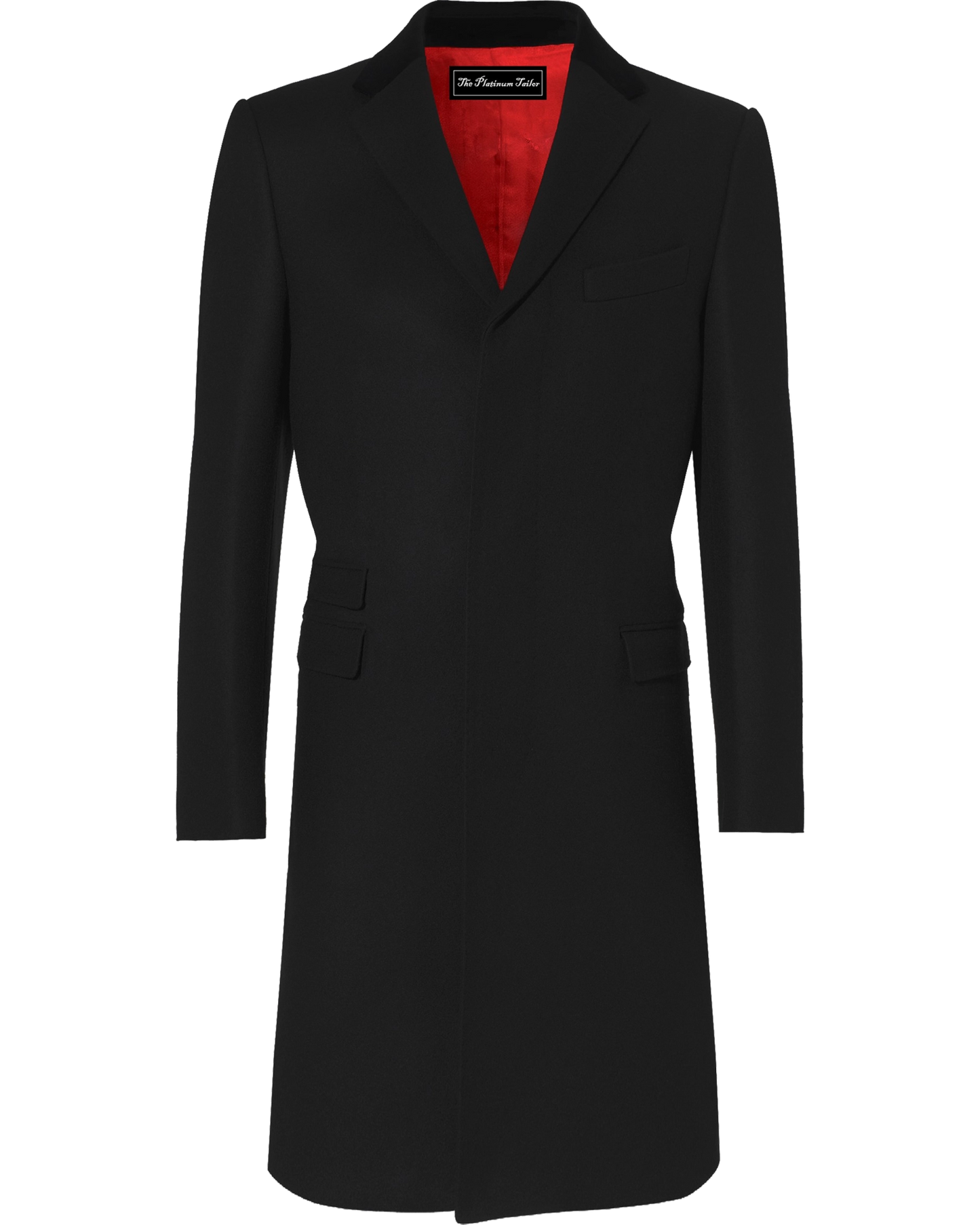 Black Wool Cashmere Covert Overcoat - The Platinum Tailor