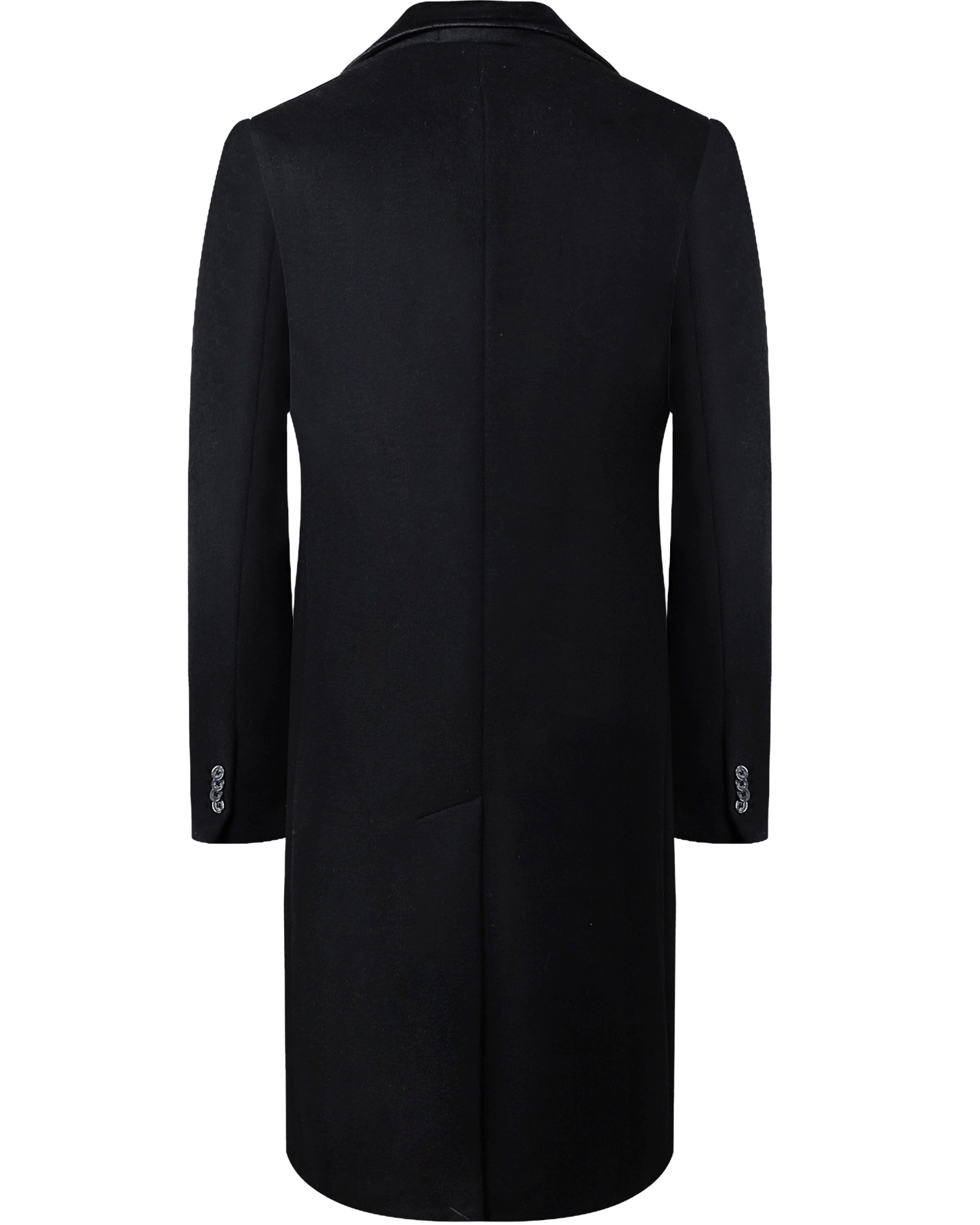 Black Wool Cashmere Covert Overcoat - The Platinum Tailor