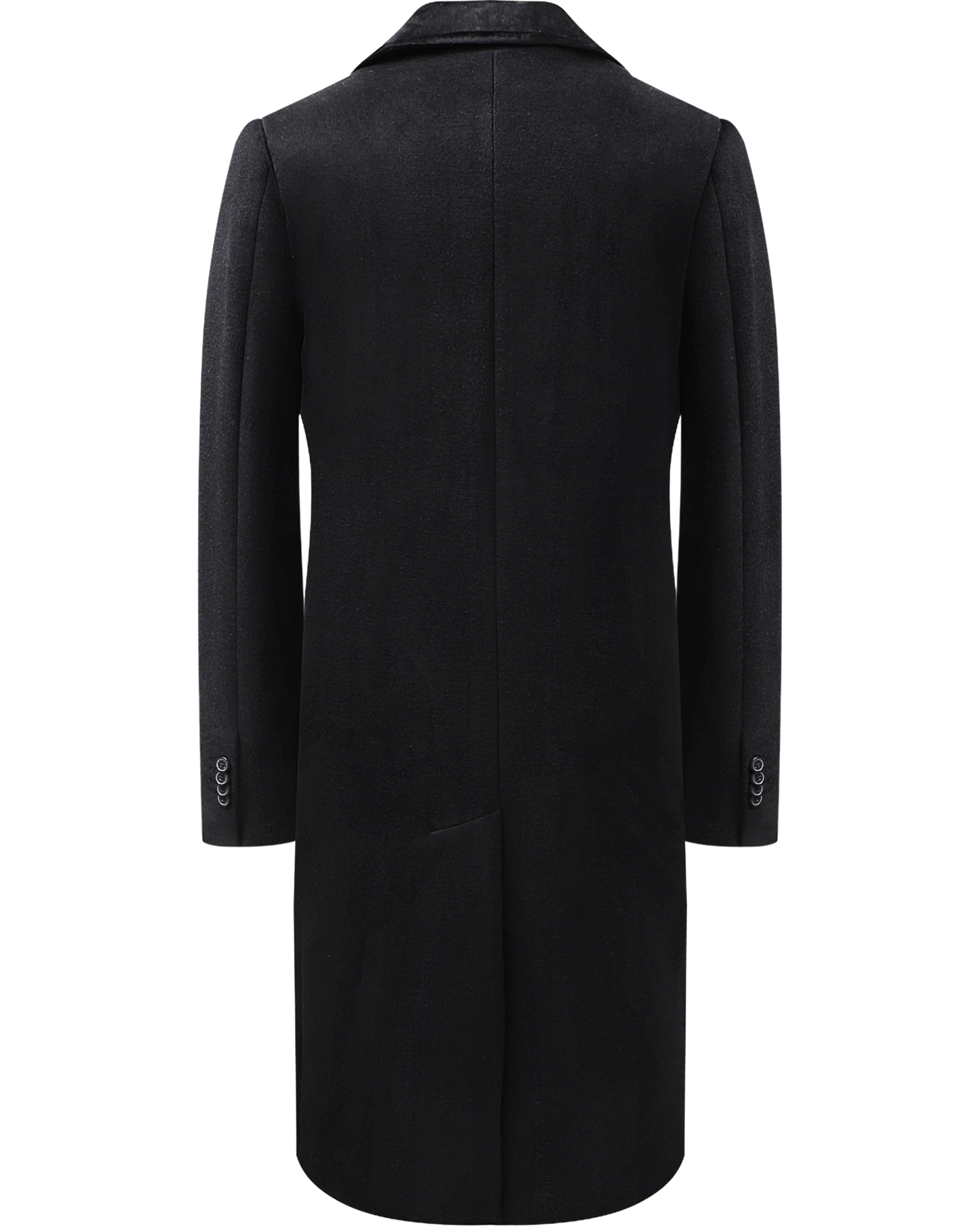 Black Wool Cashmere Covert Overcoat With Black Lining - The Platinum Tailor