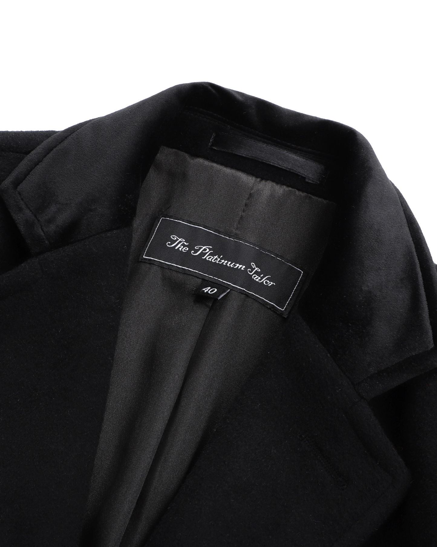 Black Wool Cashmere Covert Overcoat With Black Lining - The Platinum Tailor