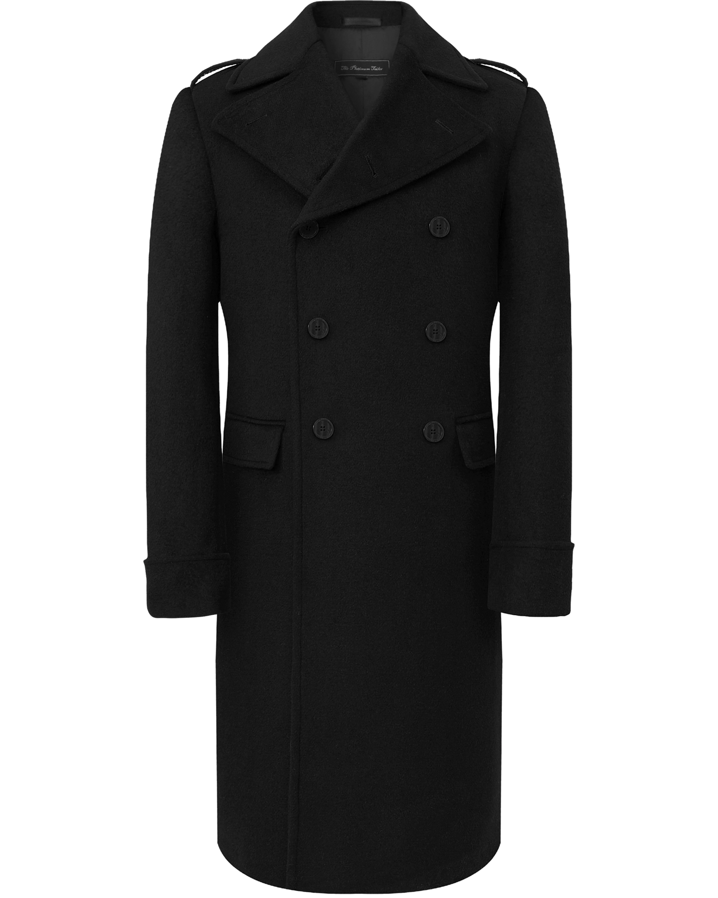 Black Wool Cashmere Greatcoat - The Platinum Tailor