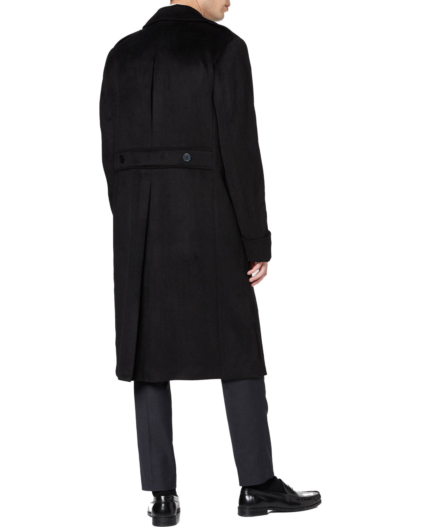 Black Wool Cashmere Greatcoat - The Platinum Tailor