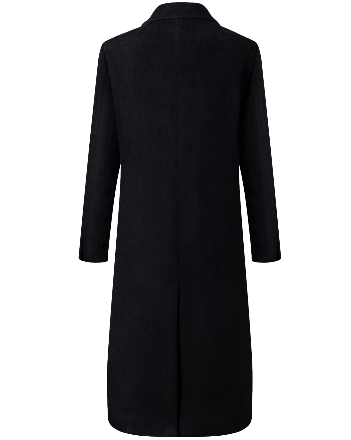 Black Wool Cashmere Long Overcoat - The Platinum Tailor