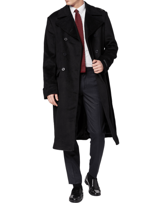 Enhance Your Winter Wardrobe with The Platinum Tailor's Black Wool Cashmere GreatCoat - The Platinum Tailor