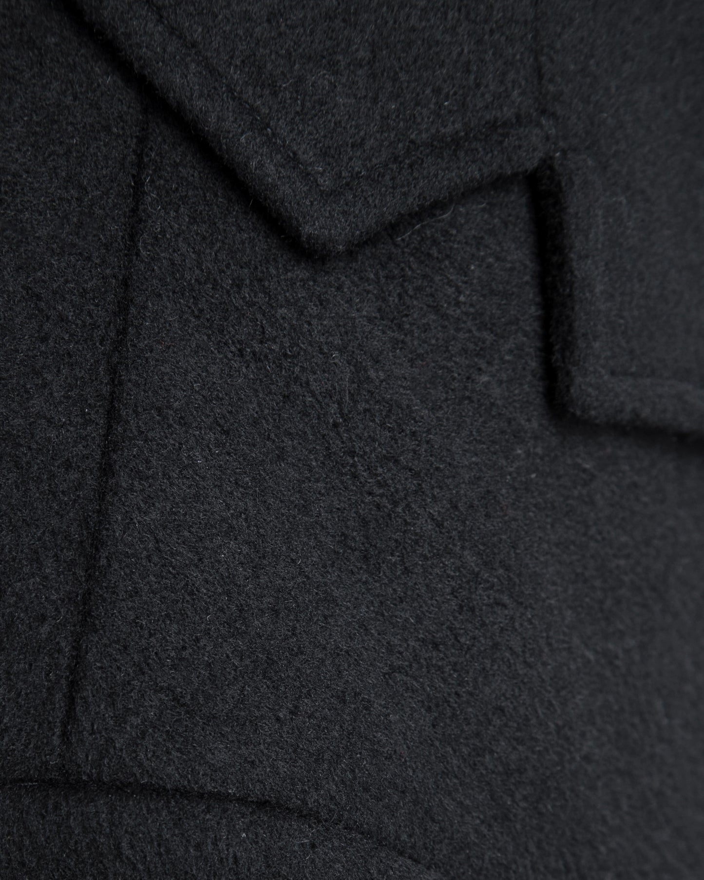 Black Wool Cashmere Long Overcoat