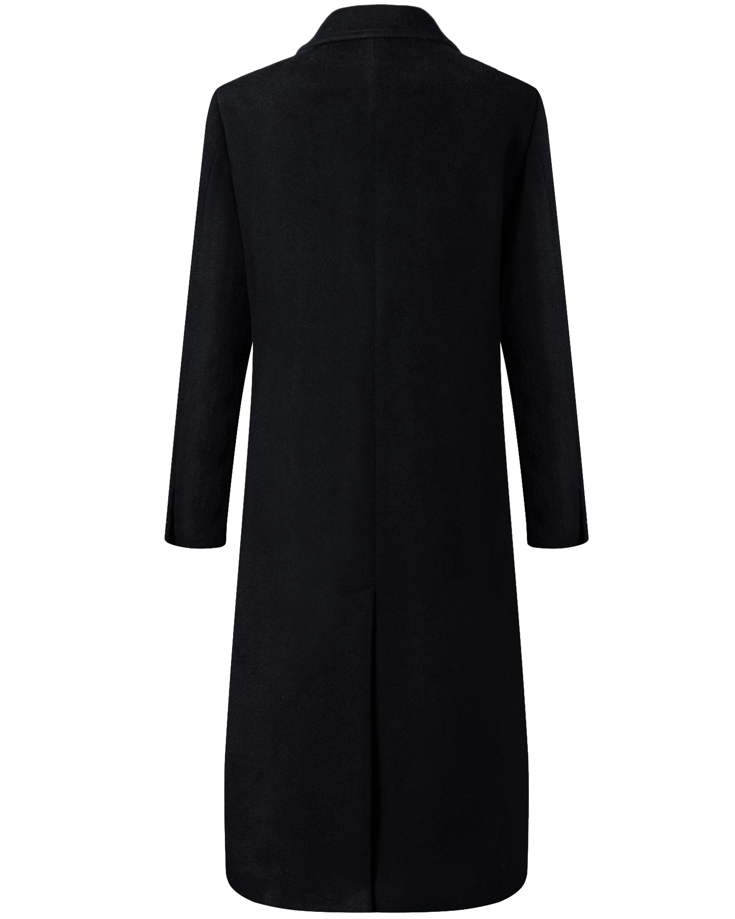 Black Wool Cashmere Long Overcoat