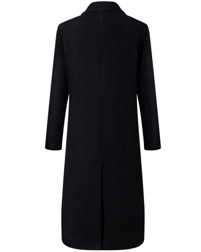 Black Wool Cashmere Long Overcoat