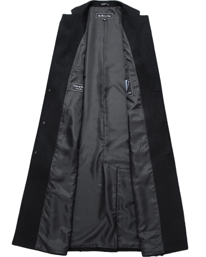 Black Wool Cashmere Long Overcoat