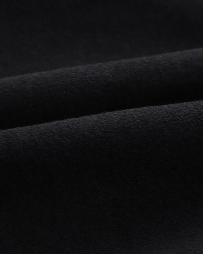 Black Wool Cashmere Covert Overcoat With Black Lining
