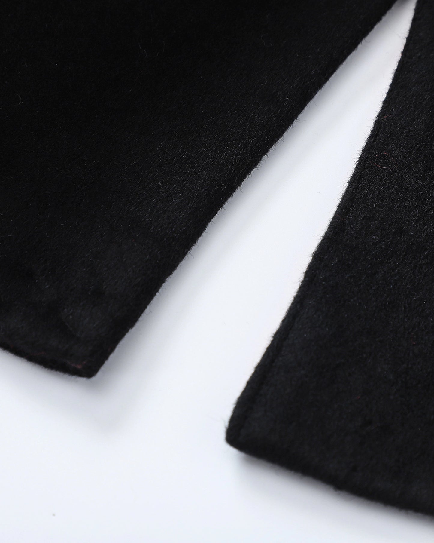 Black Wool Cashmere Covert Overcoat