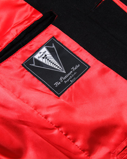 Black Wool Cashmere Covert Overcoat