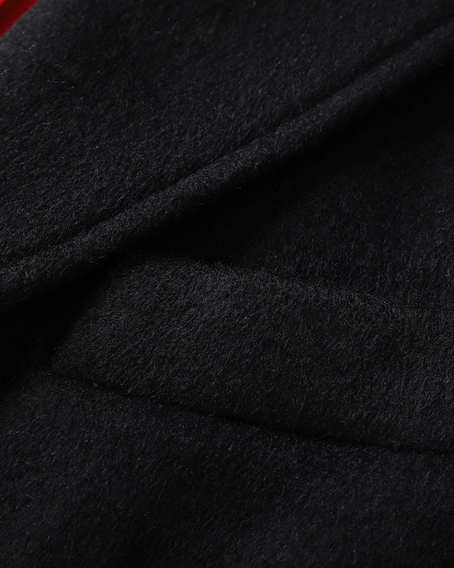 Black Wool Cashmere Covert Overcoat