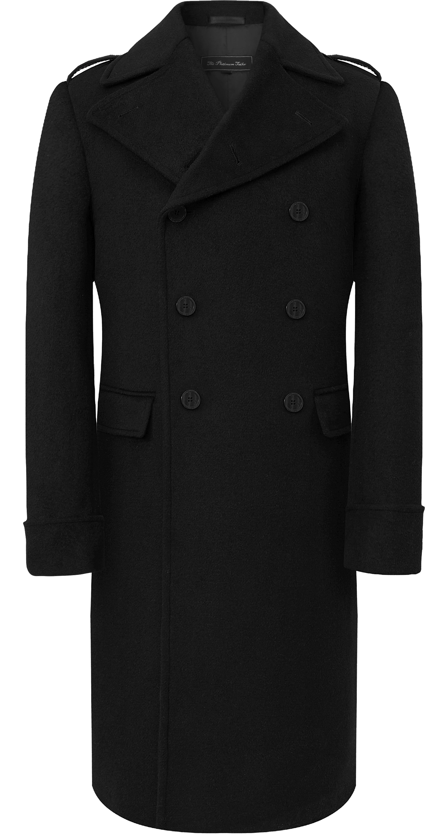 Manteau en laine et cachemire noir
