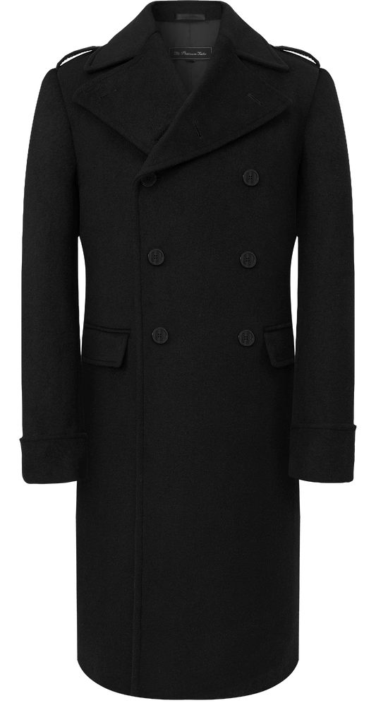 Manteau en laine et cachemire noir