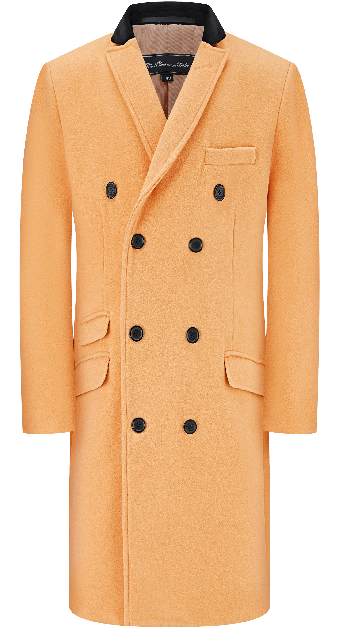 Camel Double Breasted Wool Cashmere Overcoat