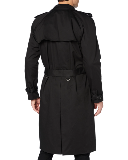 Traditional Black Double Breasted Trench Coat