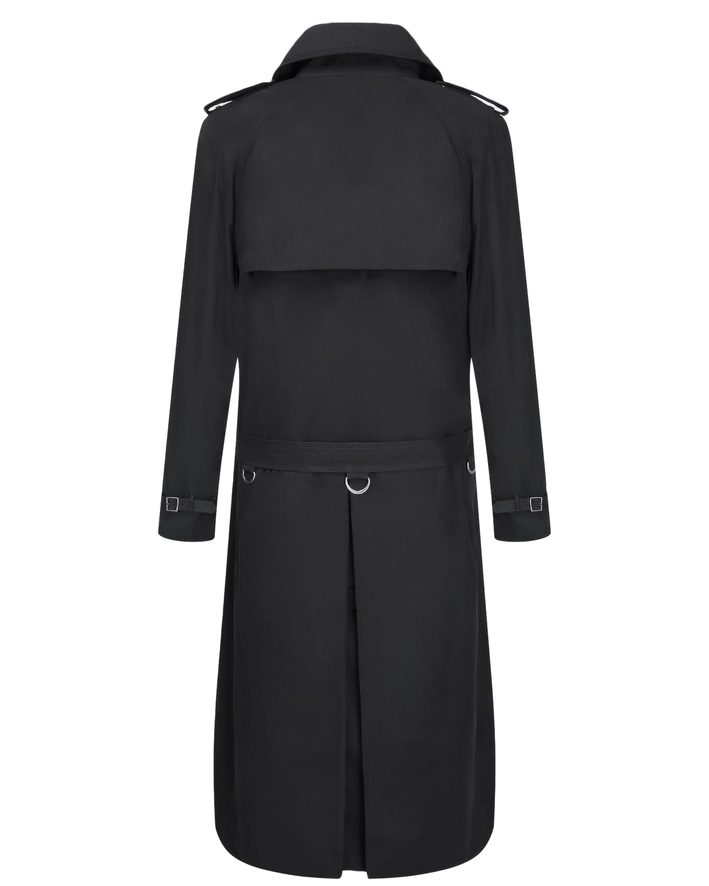 Traditional Black Double Breasted Trench Coat
