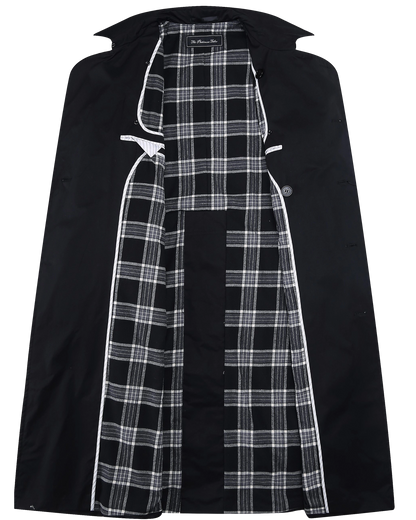 Trench-coat traditionnel noir à double boutonnage