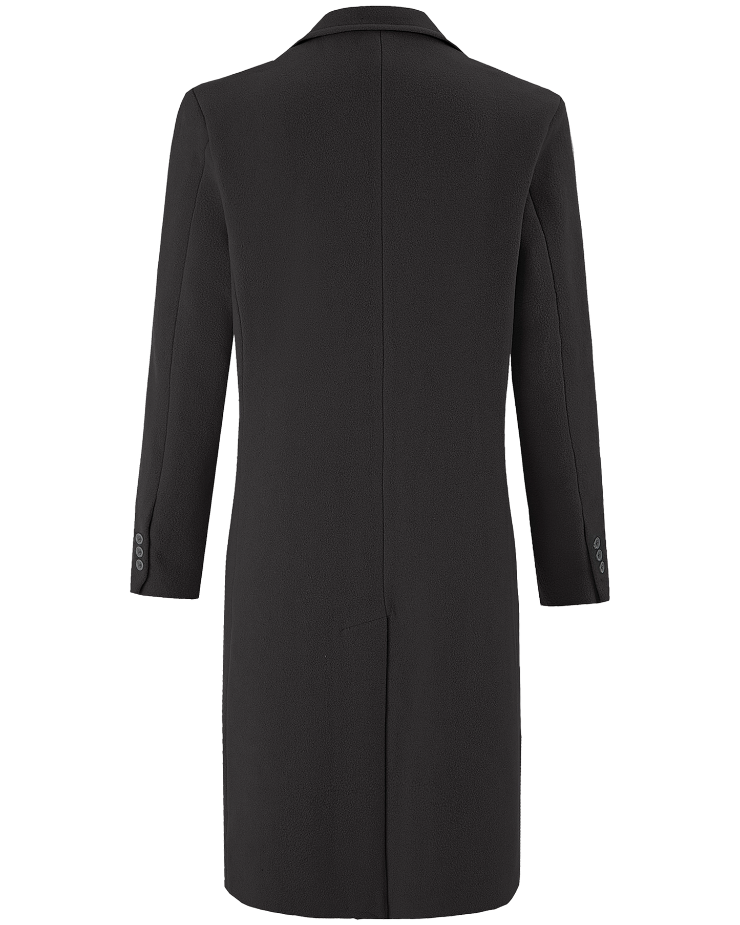 Black Wool Cashmere Bond Overcoat Red Lining