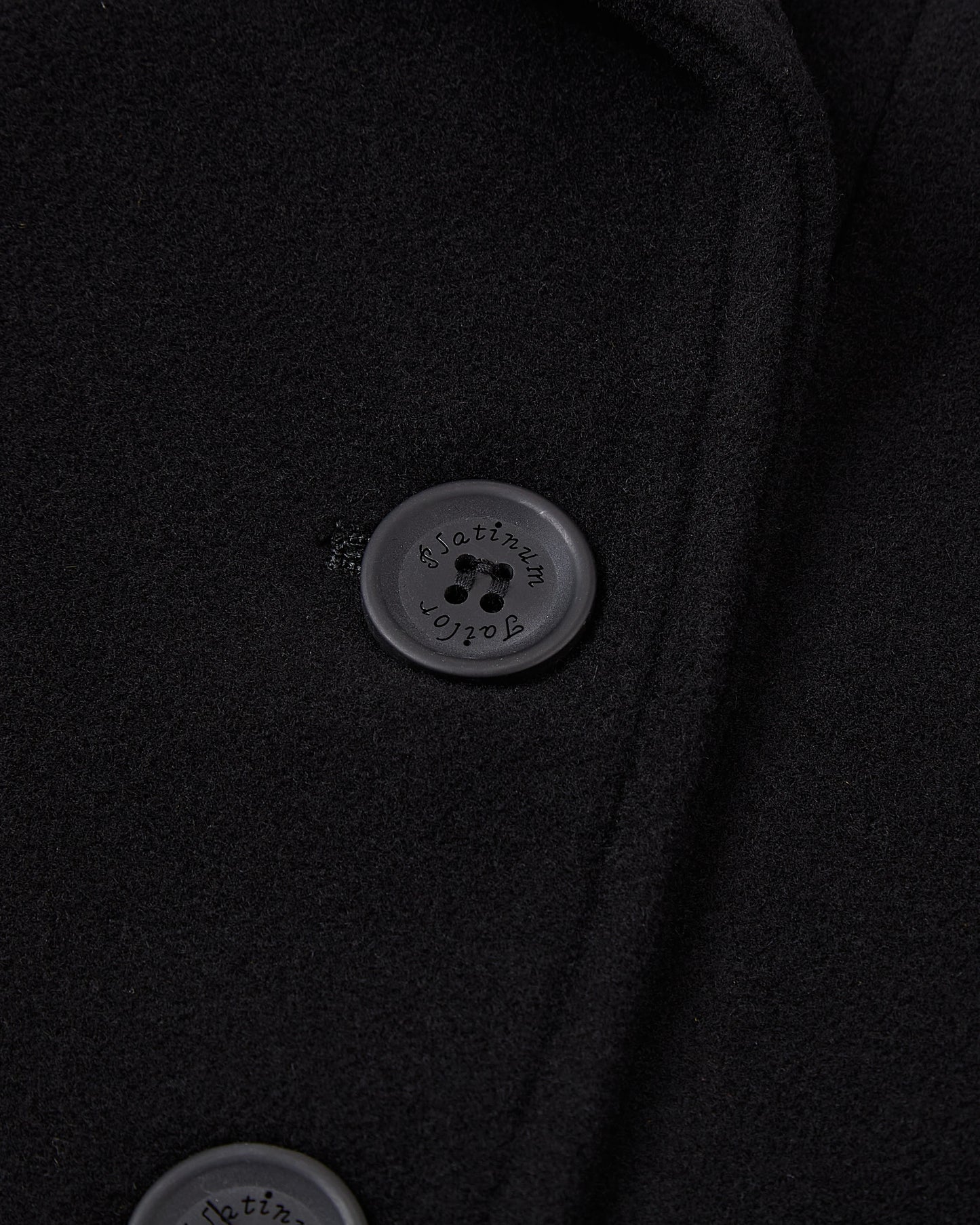 Womens Black Double Breasted Wool Overcoat