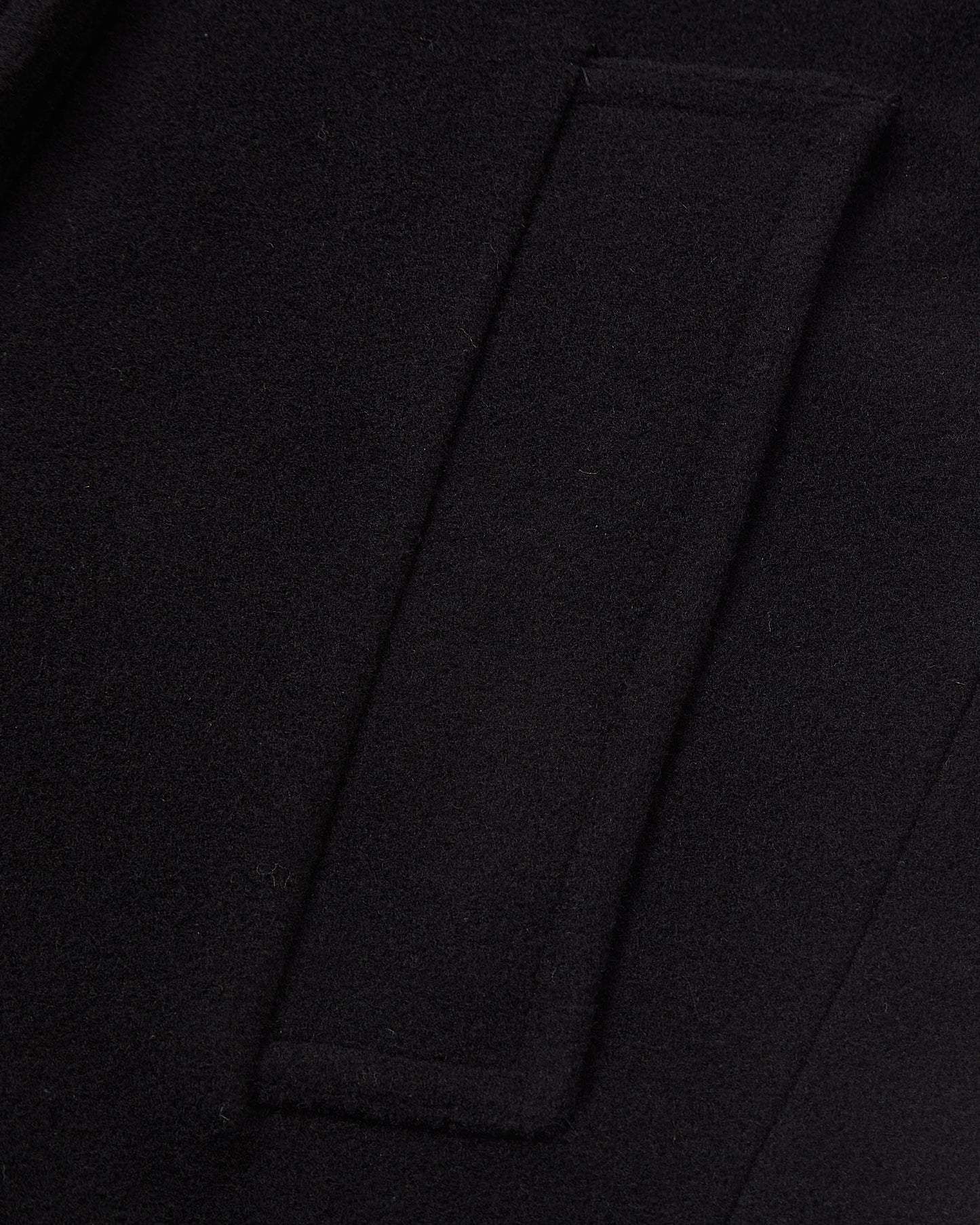 Womens Black Double Breasted Wool Overcoat