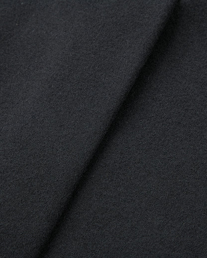 Black Long Wool Cashmere Overcoat Hidden Buttons - The Platinum Tailor