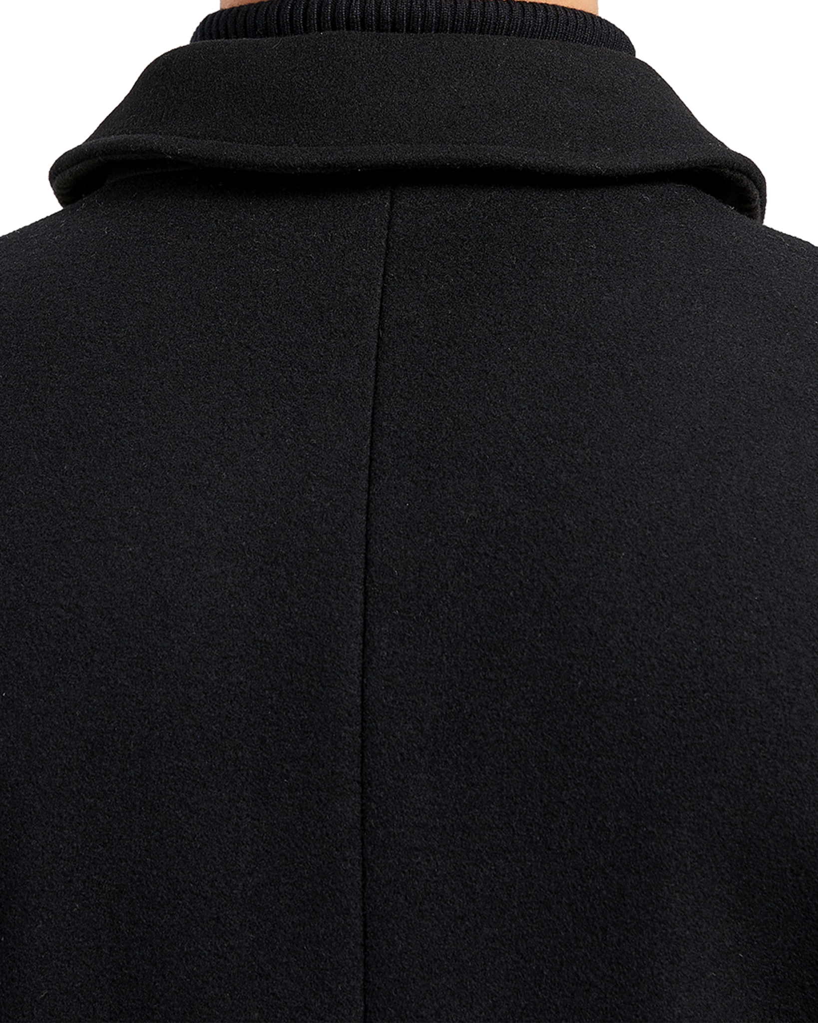 Black Long Wool Cashmere Overcoat Hidden Buttons - The Platinum Tailor