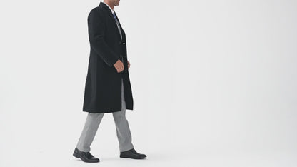Black Wool Cashmere Long Overcoat