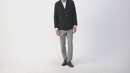 Men's Black Linen Double Breasted Blazer