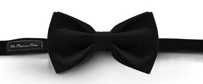 Mens Black Formal Velvet Bow Tie Pre Tied - The Platinum Tailor